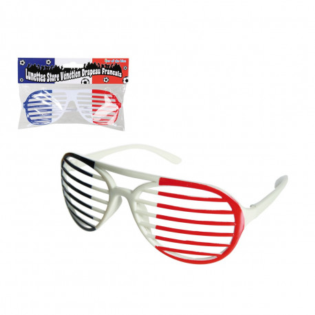 Lunettes rayées avec les couleurs du drapeau tricolore de la France