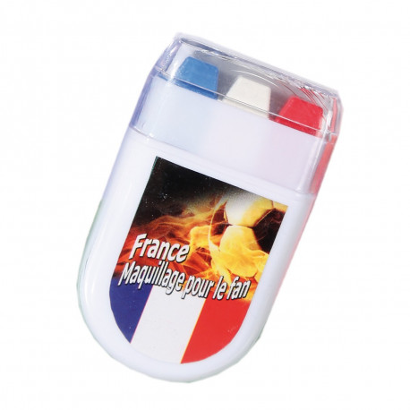 Stick de maquillage au couleur du drapeau Français Bleu, blanc, rouge