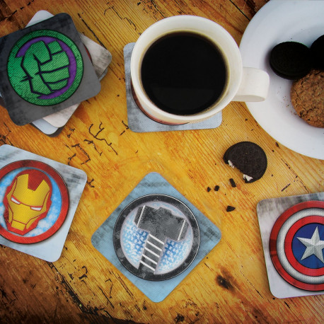 Photo des sous-verres animés Marvel