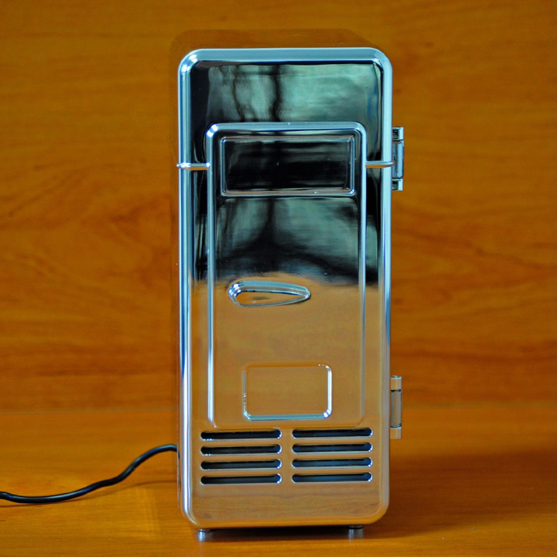 Réfrigérateur Usb mini frigo pour bureau en version chromée