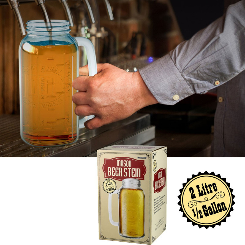 Maxi verre à bière de 2 litres avec poignée géante sur ...