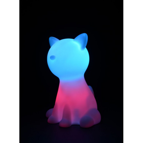 Image de la lampe veilleuse chat multicolore