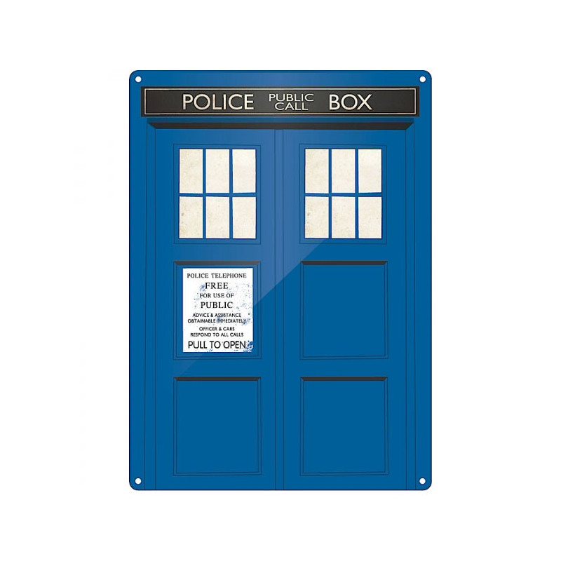 Grande Plaque Métallique Tardis Dr Who