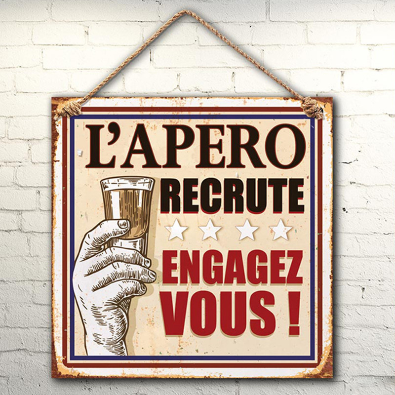 Plaque Métallique L’apéro Recrute