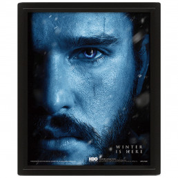 Cadre Game of Thrones Effet Animé 3D Jon Snow vs Marcheur Blanc