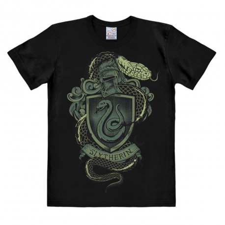 T-Shirt Harry Potter Noir Armoiries de Serpentard