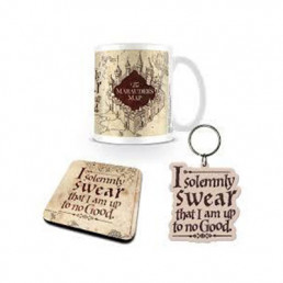 Set Harry Potter Carte du Maraudeur - Mug, Sous-Verre et Porte-Clés