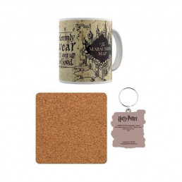 Set Harry Potter Carte du Maraudeur - Mug, Sous-Verre et Porte-Clés