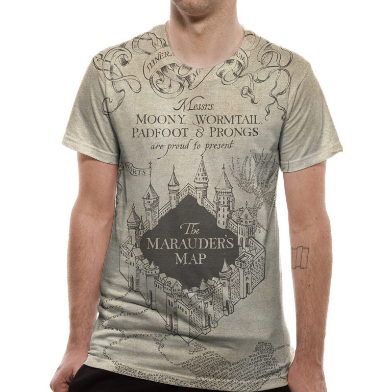  Tee  shirt  geek Harry Potter Deluxe Carte  du Maraudeur sur 