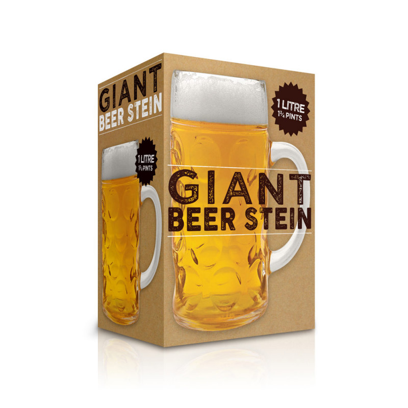 chope bière géante en verre : achat cadeau bière sur rapid-cadeau