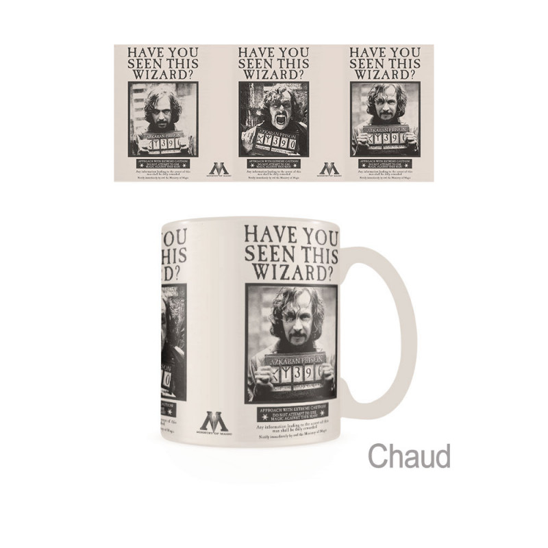 Mug Sirius Black affiche Wanted qui réagit à la chaleur sur Rapid