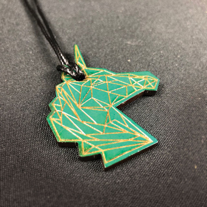 Collier Tête Licorne Graphique