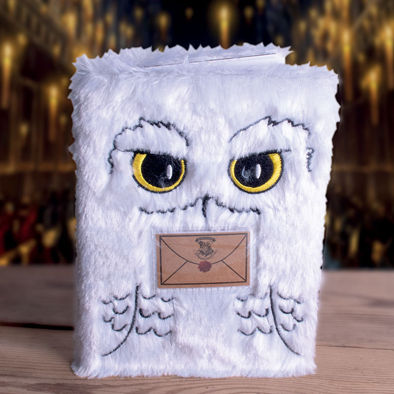 carnet harry potter chouette hedwige fourrure