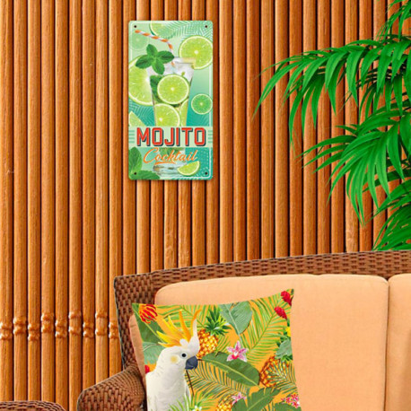 Plaque Métallique Mojito Cocktail