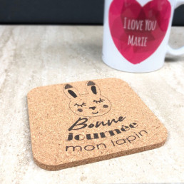 Sous-Verre Bonne Journée Mon Lapin