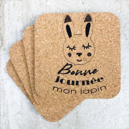 Sous-Verre Bonne Journée Mon Lapin