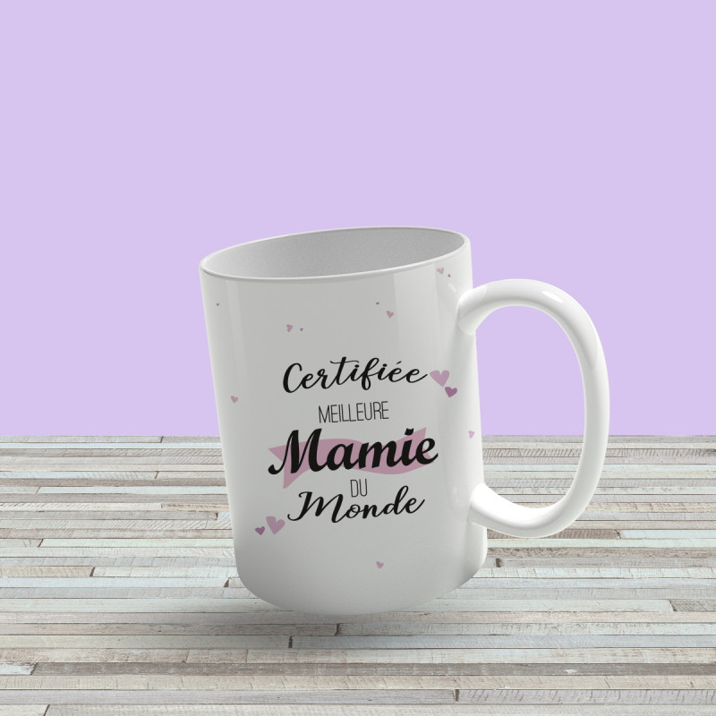 Cadeau Pour Grand Mere Mug Certifiee Meilleure Mamie Du Monde Sur Rapid Cadeau