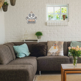 Plaque en Bois Patte de Chat - On est Félin pour l'autre