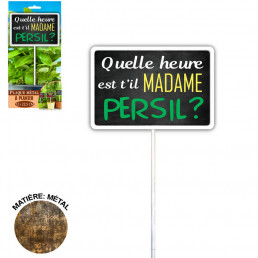 Plaque Métallique Quelle Heure est-il Madame Persil