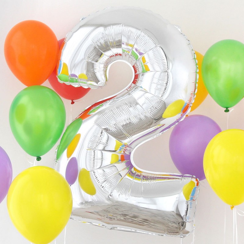 Maxi Ballon Gonflable D Anniversaire Argente En Forme De Chiffre Sur Rapid Cadeau
