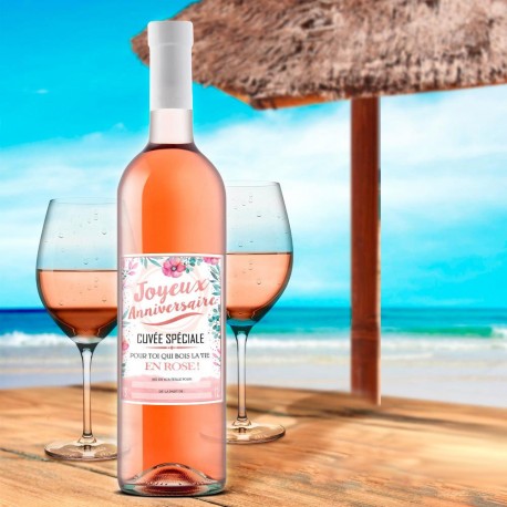 Bouteille De Rose Pour Anniversaire Festif Sur Rapid Cadeau