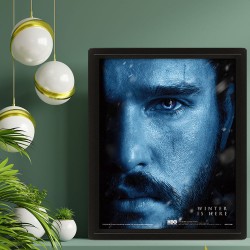 Cadre Game of Thrones Effet Animé 3D Jon Snow vs Marcheur Blanc