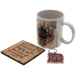 Set Harry Potter Carte du Maraudeur - Mug, Sous-Verre et Porte-Clés