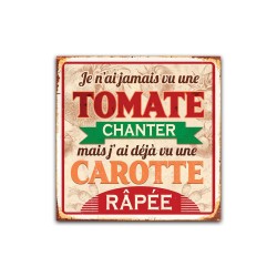 Plaque Métallique Tomate et Carotte