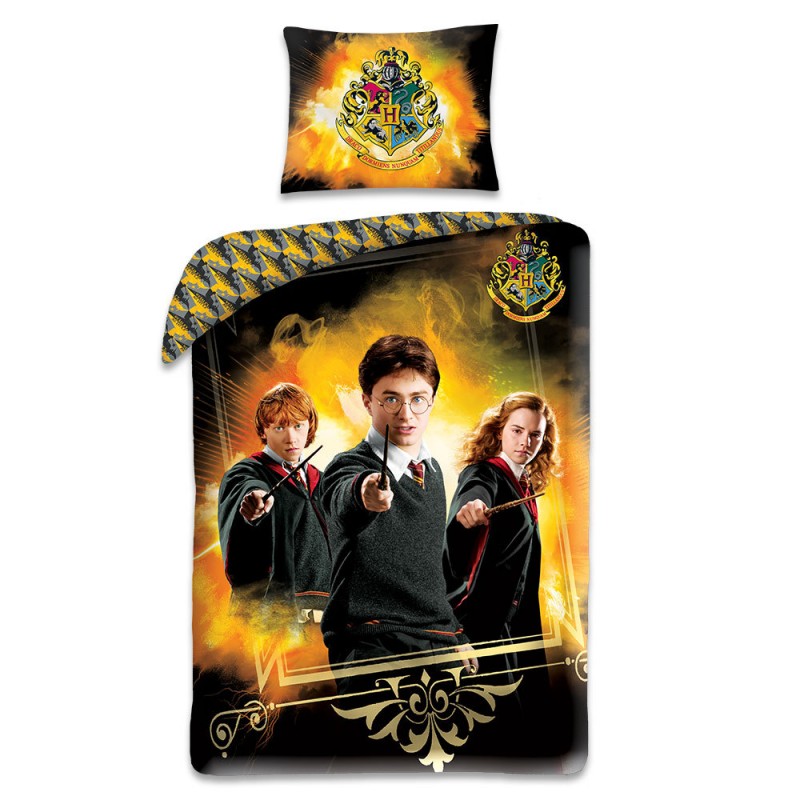Harry Potter - Parure de Lit Coton Enfant Poudlard - Housse de