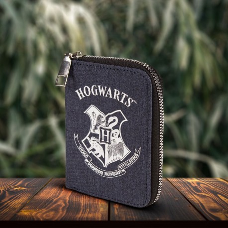 Portefeuille Harry Potter Blason Poudlard Façon Denim