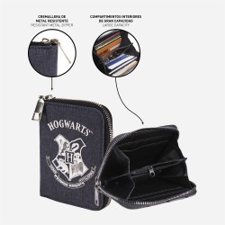 Portefeuille Harry Potter Blason Poudlard Façon Denim