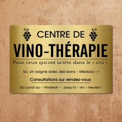 Plaque Métallique Professionnelle Vino-Thérapie
