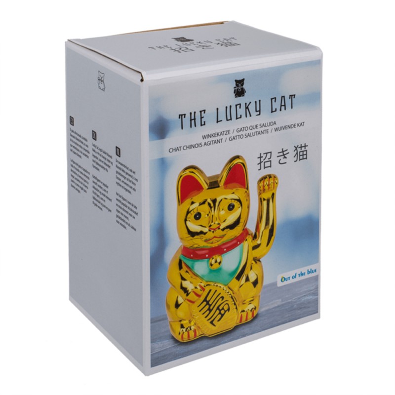 Chat porte-bonheur chinois maneki-neko hauteur 20 cm sur rapid cadeau