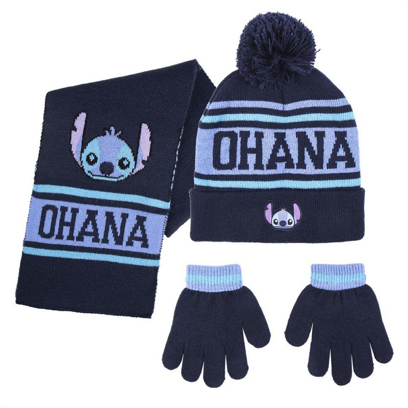 Set Hiver Stitch Disney - Echarpe, Gants et Bonnet à Pompon sur Rapid Cadeau