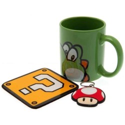 Pack Nintendo Super Mario Yoshi - Tasse, Sous-Verre et Porte-Clés