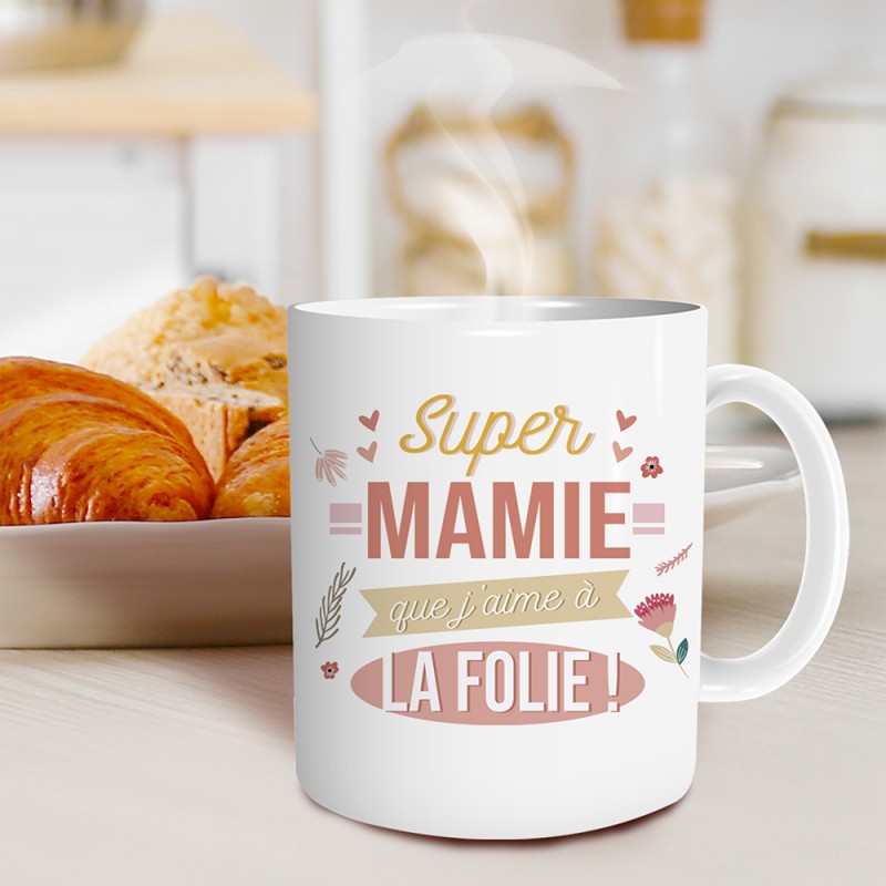 Cadeau mamie - Mug personnalisé supers pouvoirs - La boite à Mug