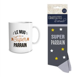 Coffret Cadeau Mug et Chaussettes - Copine d'enfer - Jour de Fête - Cadeaux  - Boutique Jour de fête