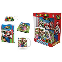 Pack Nintendo Super Mario Personnages - Carnet, Tasse, Sous-Verre et Porte-Clés