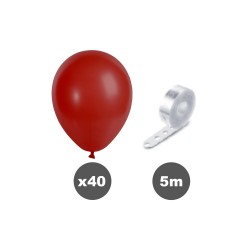 Kit Arche Cœur à 40 Ballons Rouges