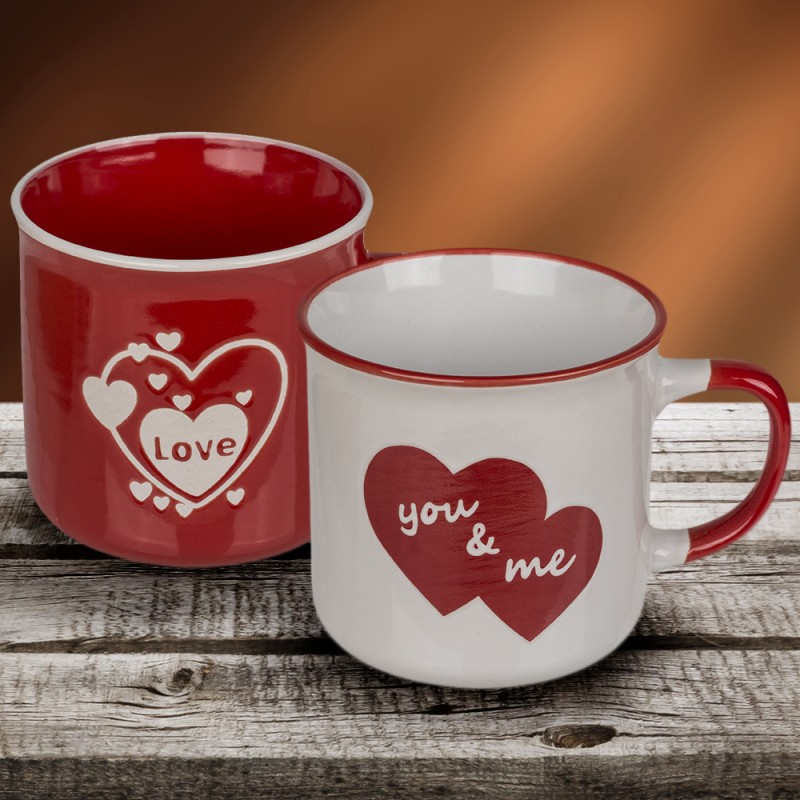 Cadeau pour amoureux utile : Coffret duo Mugs I love You - 11,92 €