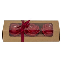 Set de 3 Bougies Roses Rouges