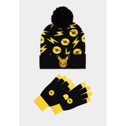 Set Pikachu Pokemon - Gants et Bonnet à Pompon