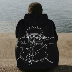 Sweat à Capuche Naruto Shippuden Noir & Blanc