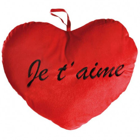 coussin coeur rouge géant je taime romantique et tout doux