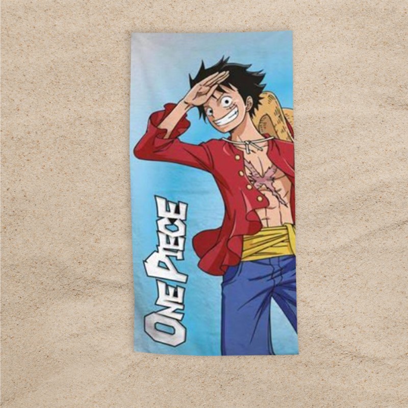 Serviette de Plage Manga One Piece - Monkey D. Luffy sur Rapid Cadeau