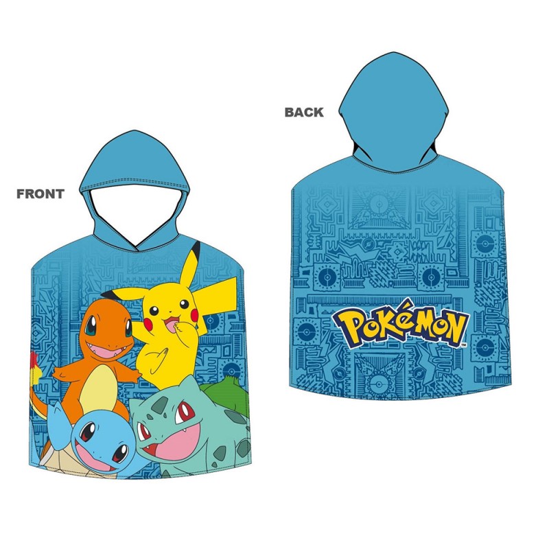 Pokémon Serviette Poncho Enfants Bleu Taille Unique : : Mode