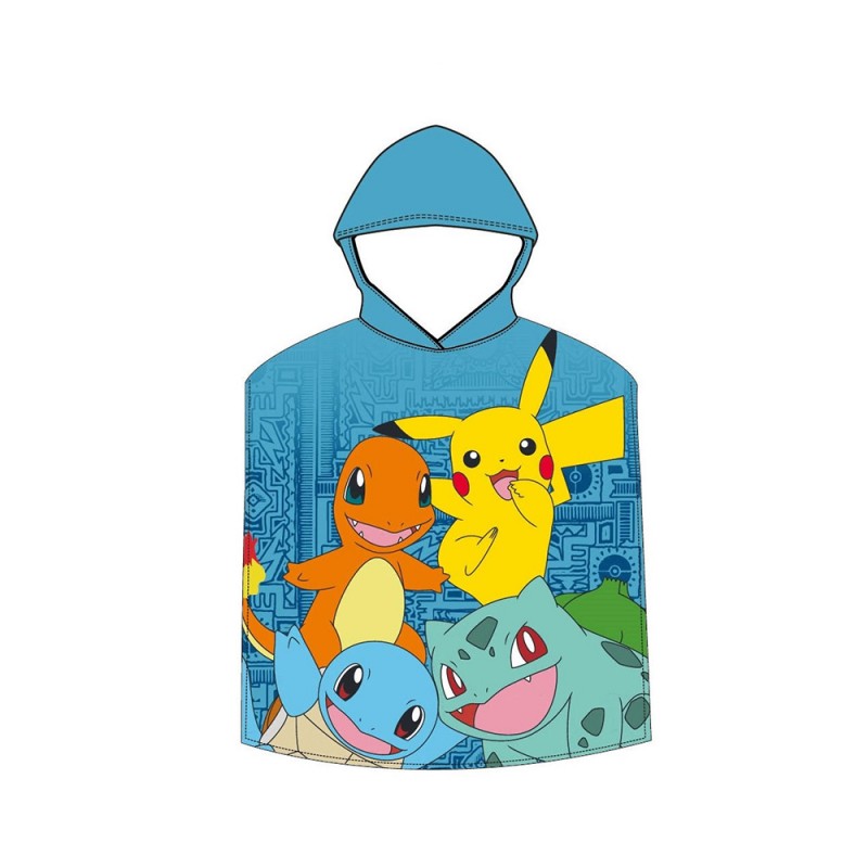 Pokémon Serviette Poncho Enfants Bleu Taille Unique : : Mode