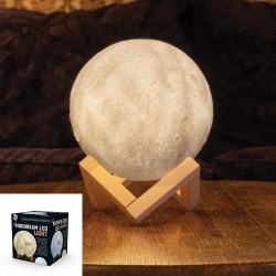 Lampe Lune Usb Design sur Support en Bois