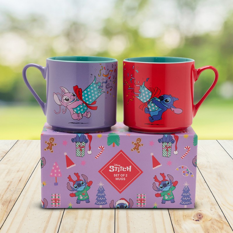 Set de 2 Tasses Colorées Stitch & Angel Disney sur Rapid Cadeau