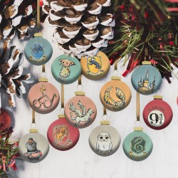 Lot de 12 Mini Boules de Noël Harry Potter Symboles